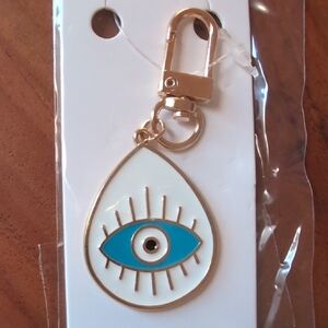 Chic Gold and Blue Eye Bag Charm